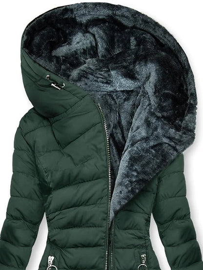 LM | Luxurious winter puffer coat with faux fur lining