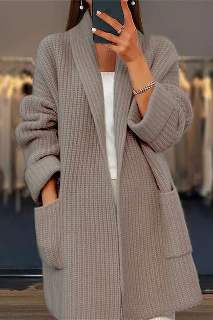 LM | Oversized knitted cardigan with front pockets