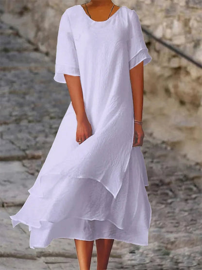 LM | Multi-layered flowing midi dress