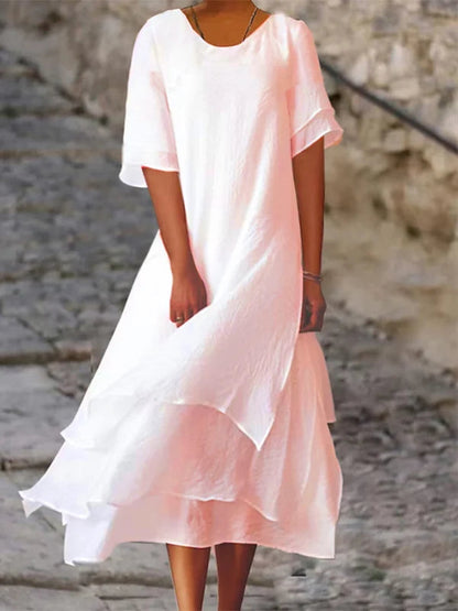 LM | Multi-layered flowing midi dress