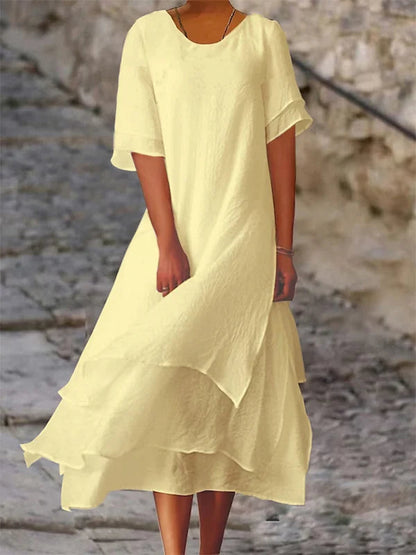 LM | Multi-layered flowing midi dress