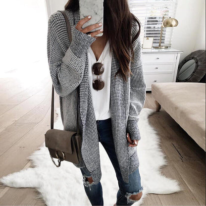 LM | Loose checked cardigan