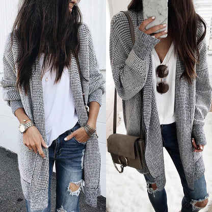 LM | Loose checked cardigan