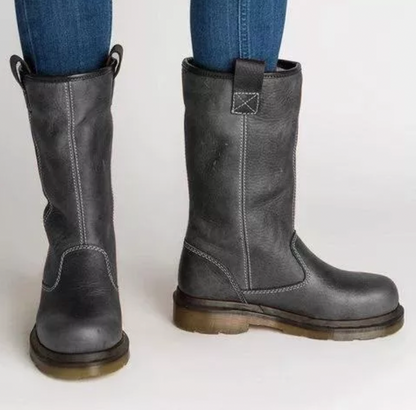 LM | Robust knee-high leather boots