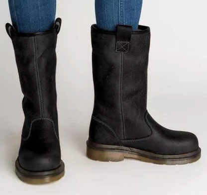 LM | Robust knee-high leather boots
