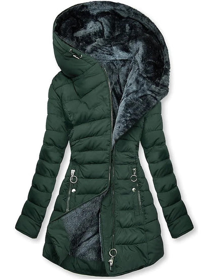 LM | Luxurious winter puffer coat with faux fur lining