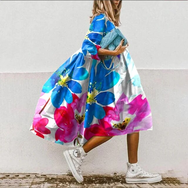 LM | Floral midi dress