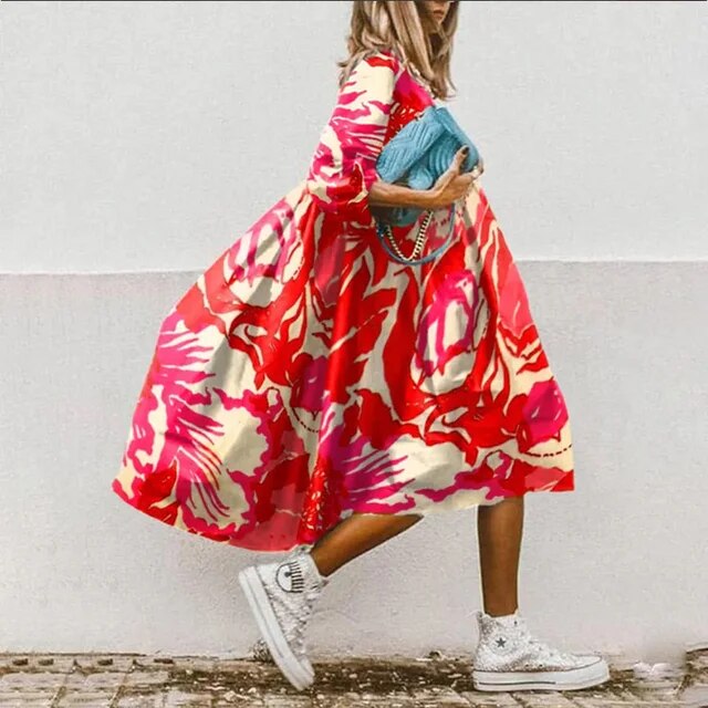 LM | Floral midi dress