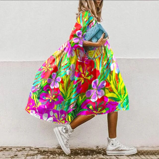 LM | Floral midi dress