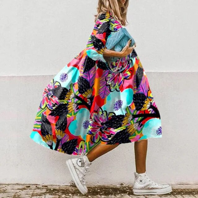 LM | Floral midi dress