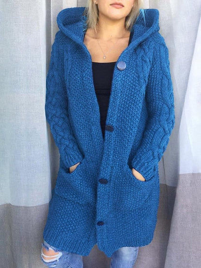 LM | Cardigan with hood in chunky knit