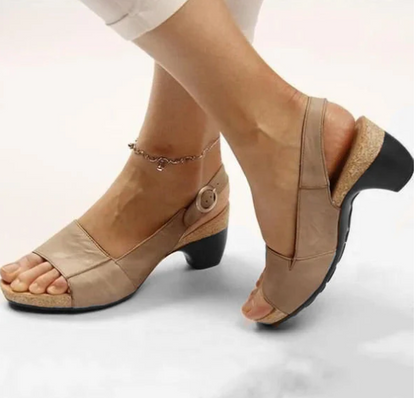 LM | Open slingback sandals with block heel