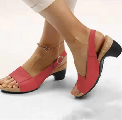 LM | Open slingback sandals with block heel