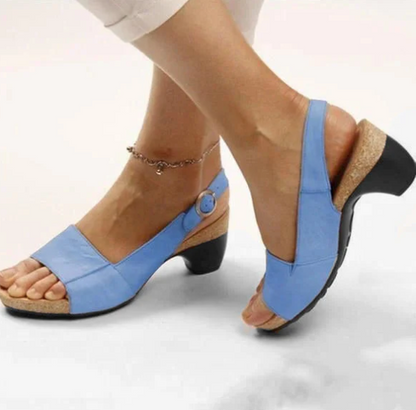 LM | Open slingback sandals with block heel